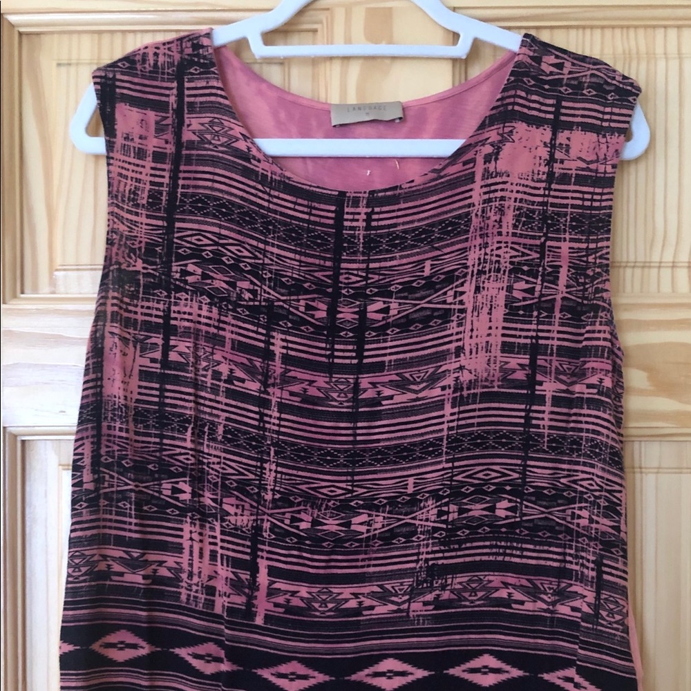 Pink Tie Dye Geometric Top